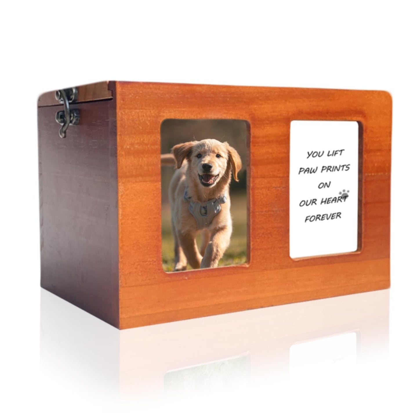Pet Urns for Dog Pet Cremation Box Wooden Dog Cremation Box for Ashes Cat Urns Pet Memory Box with Photo Frame Memorial Card for Pet