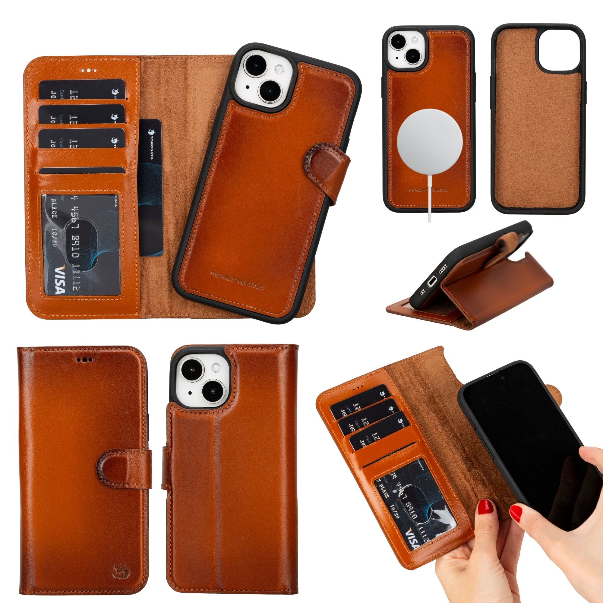 Casper Leather iPhone 14 Plus Wallet Case | MagSafe