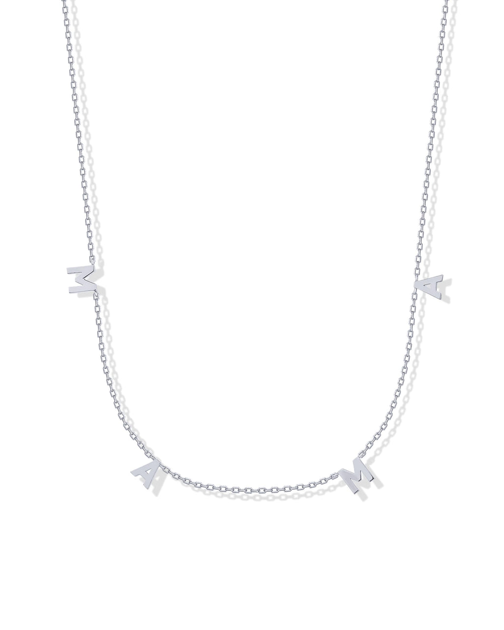 PAVOI Rhodium Plated Mama Pendant Necklace for Women | Mother Day Gift Chain | Dainty Gold Chain Necklace for Moms