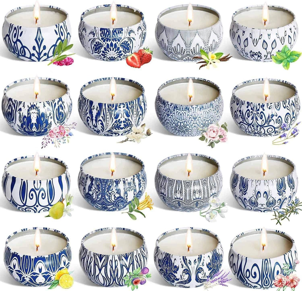 YOROXRG Scented Candles Gifts Set 16 Pack Soy Wax Travel Tin Jar Candles for Home 2.5 OZ Scented Candles for Mom for Christmas Birthday Thanksgiving Mothers Day
