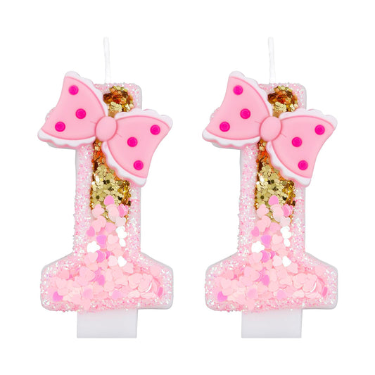 Girls Pink 11 Number Birthday Candles Gold Glitter Pink Number Candles with Bow Cake Number 11 Birthday Candles for Cake Candles for Cake Happy 11th Birthday Party Decoration Celebration for Girls
