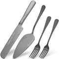 Cake Cutting Set for Wedding and Forks Wedding Cake Knife and Server Set Mr and Mrs Wedding Cake Cutting Set Bridal Shower Gifts Wedding Gifts (Black)