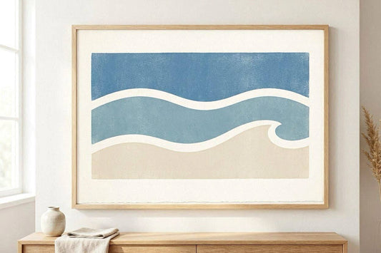 Abstract Ocean Waves Digital Art Print