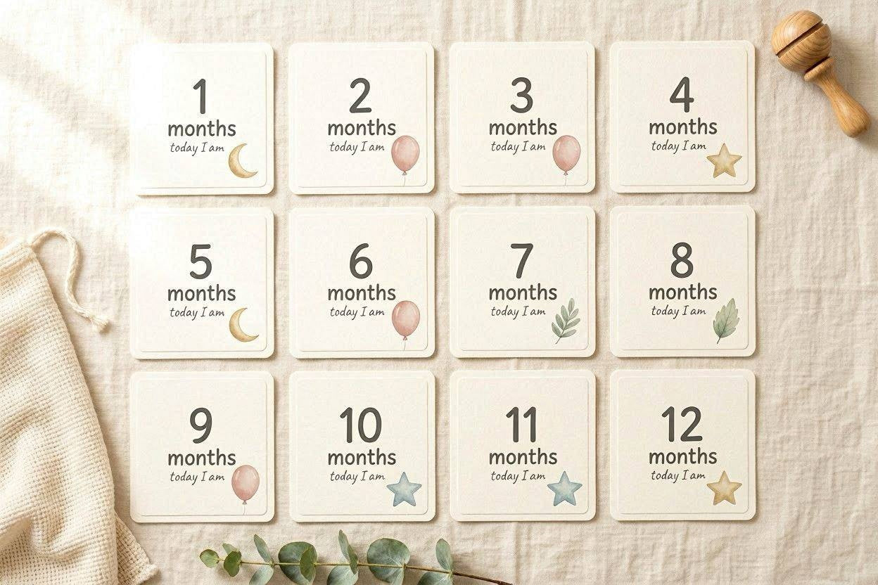 Baby Monthly Milestone Cards