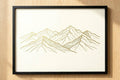 Golden Mountain Range Line Art Print