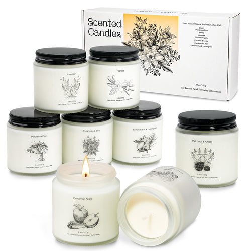 8 Pack Candles for Home Scented Aromatherapy Candles Gifts Set for Women Natural Soy Wax Jar Candles Set Stocking Stuffers for Women and Birthday Valentines Day Christmas Gifts