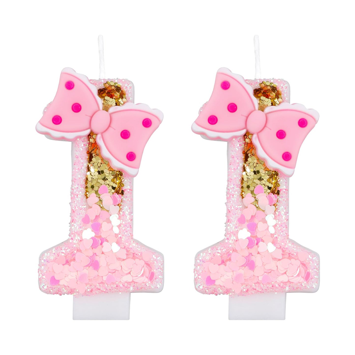 Girls Pink 11 Number Birthday Candles Gold Glitter Pink Number Candles with Bow Cake Number 11 Birthday Candles for Cake Candles for Cake Happy 11th Birthday Party Decoration Celebration for Girls