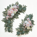 Olalaka Pink Wedding Arch Flowers Set of 2 for Wedding Welcome Signs Artificial Wedding Flowers for Wedding Ceremony Outside(Pink & Ivory)