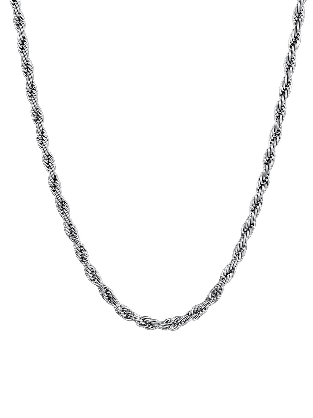 Men Gifts Silver Necklace Chains for Men Stainless Steel Necklace Mens Jewelry Mens Chains 50cm 3mm Rope Chain Necklace for Women 3mm 20 Inch Chain