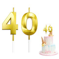 Birthday Candles for Cake Gold Number 40 Birthday Candles Happy Birthday Numeral Candle Number Candles for Cake Decorations for Birthday Party Wedding Anniversary Graduation Celebration